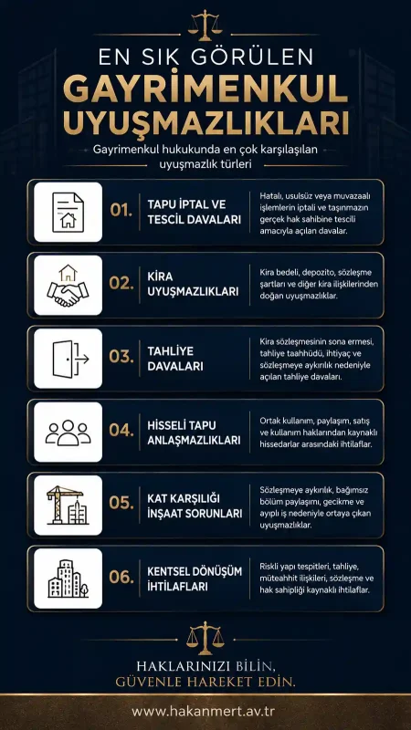 Gayrimenkul Hukuku Kapsamındaki Uyuşmazlıklar