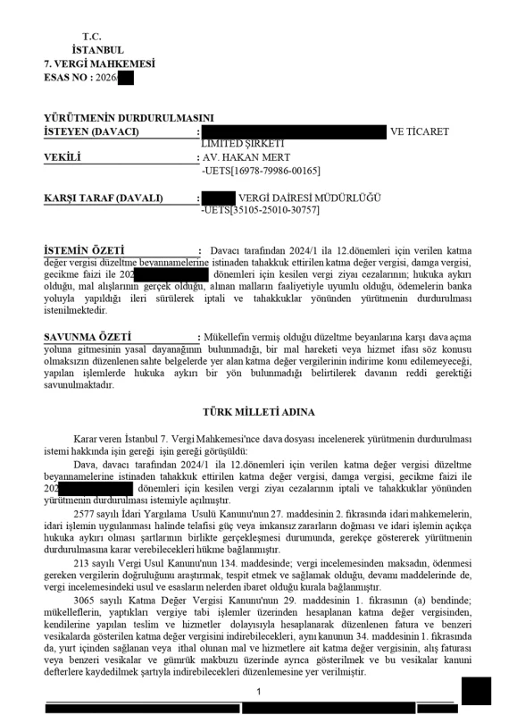 Emsal Karar: Sahte Olduğu Öne Sürülen Faturaların İndirimlerden Çıkarılması mı İsteniyor?