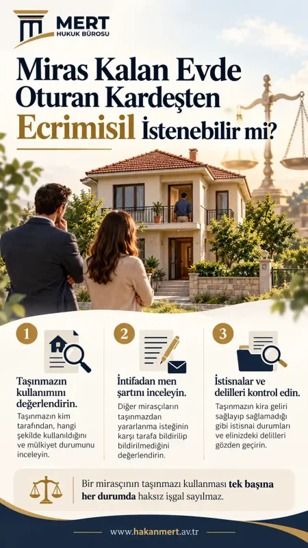 Mirasçılar Arasında Ecrimisil Davası: Miras Kalan Evde Oturan Kardeşten Ecrimisil İstenebilir mi?