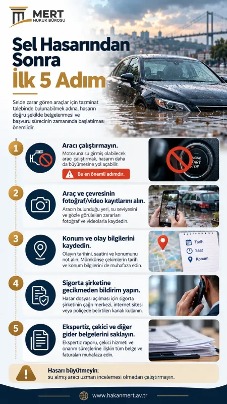 Selde Zarar Gören Araçlar için atılacak ilk 5 adım